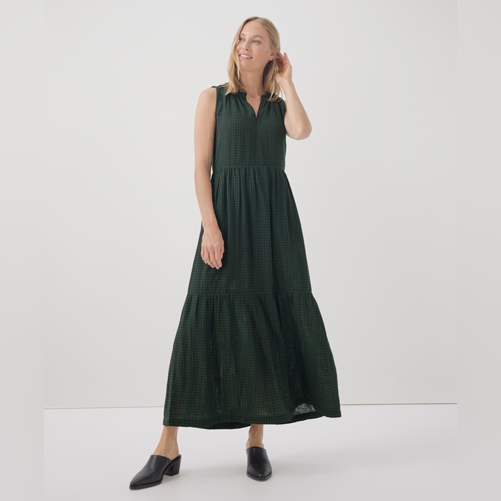 Pact Dark Green Sleeveless Maxi Dress - Picture 2 of 8